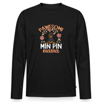 Miniature Pinscher Rehpinscher Min Pin Dog - Men's Premium Organic Long Sleeve Shirt - black - Front - Nico (187cm)