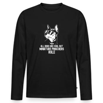 Miniature Pinscher Rehpinscher Min Pin Dog - T-shirt manches longues Premium bio Homme - noir - Devant - Nico (187cm)