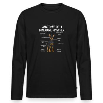Miniature Pinscher Rehpinscher Min Pin Dog - T-shirt manches longues Premium bio Homme - noir - Devant - Nico (187cm)