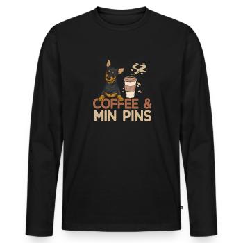 Miniature Pinscher Rehpinscher Min Pin Dog - Men's Premium Organic Long Sleeve Shirt - black - Front - Nico (187cm)