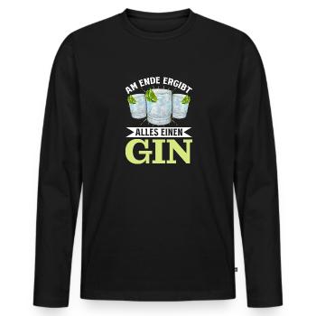 Am Ende ergibt alles ein Gin . Gin-Liebhaber - Männer Premium Bio Langarmshirt - Schwarz - Vorne - Nico (187cm)