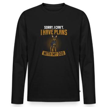 Miniature Pinscher Rehpinscher Min Pin Dog - Men's Premium Organic Long Sleeve Shirt - black - Front - Nico (187cm)