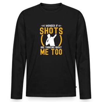 Lancer du poids Athlétisme - T-shirt manches longues Premium bio Homme - noir - Devant - Nico (187cm)