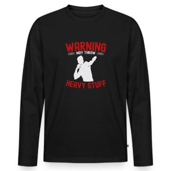 Lancer du poids Athlétisme - T-shirt manches longues Premium bio Homme - noir - Devant - Nico (187cm)