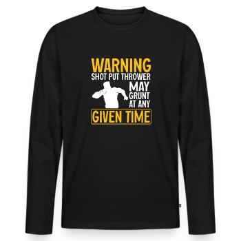 Kugelstoßen Werfen Leichtathletik - Männer Premium Bio Langarmshirt - Schwarz - Vorne - Nico (187cm)