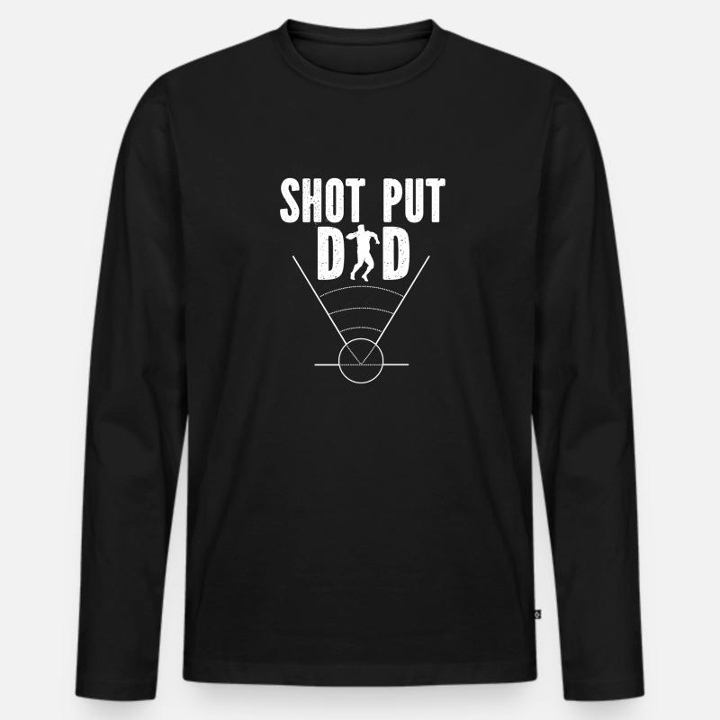 Kugelstoßen Werfen Leichtathletik - Männer Premium Bio Langarmshirt - Schwarz