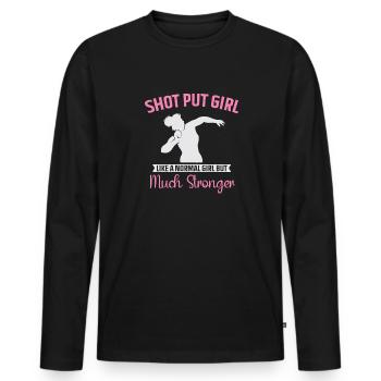 Kugelstoßen Werfen Leichtathletik - Männer Premium Bio Langarmshirt - Schwarz - Vorne - Nico (187cm)