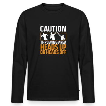 Kugelstoßen Werfen Leichtathletik - Männer Premium Bio Langarmshirt - Schwarz - Vorne - Nico (187cm)
