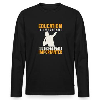 Kugelstoßen Werfen Leichtathletik - Männer Premium Bio Langarmshirt - Schwarz - Vorne - Nico (187cm)