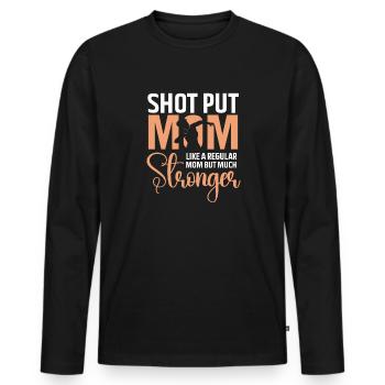 Kugelstoßen Werfen Leichtathletik - Männer Premium Bio Langarmshirt - Schwarz - Vorne - Nico (187cm)