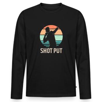 Kugelstoßen Werfen Leichtathletik - Männer Premium Bio Langarmshirt - Schwarz - Vorne - Nico (187cm)
