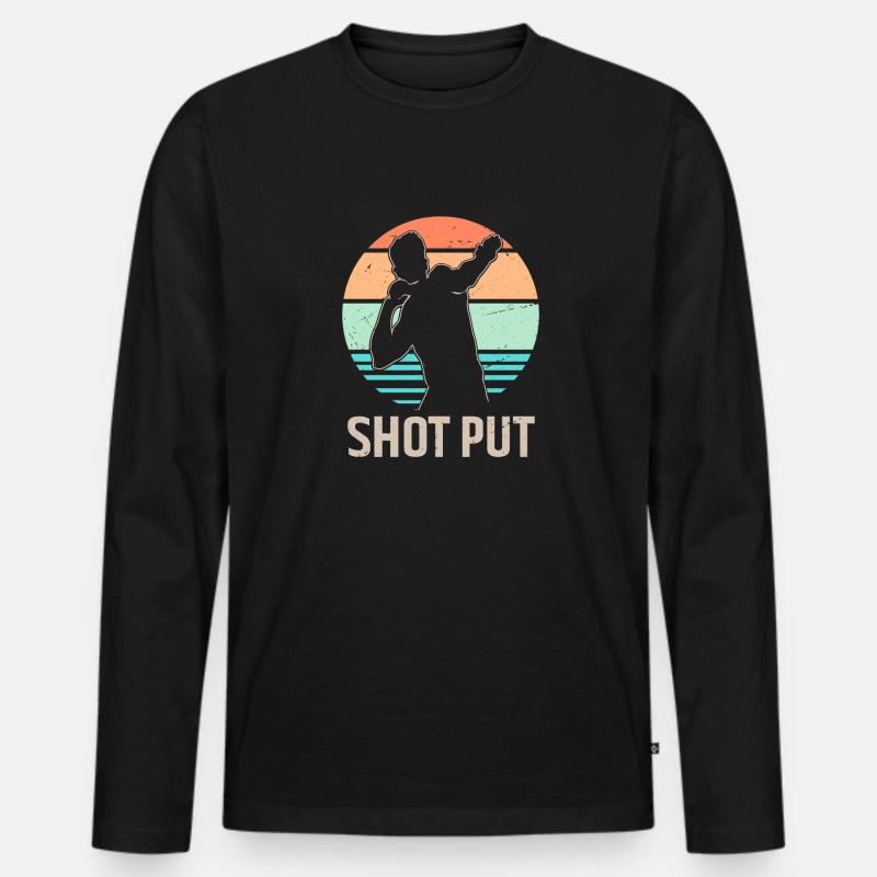 Kugelstoßen Werfen Leichtathletik - Männer Premium Bio Langarmshirt - Schwarz