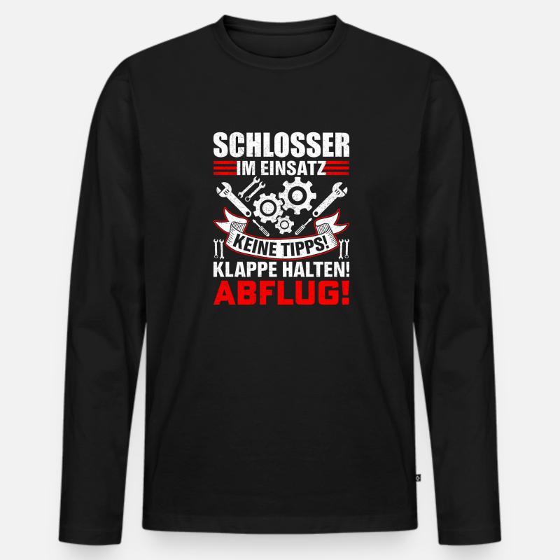 Schlosser im Einsatz Geschenkidee - Männer Premium Bio Langarmshirt - Schwarz