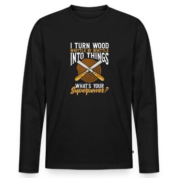 Holzbearbeitung Schnitzerei Schreiner - Männer Premium Bio Langarmshirt - Schwarz - Vorne - Nico (187cm)