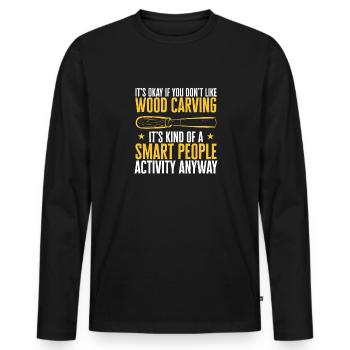 Holzbearbeitung Schnitzerei Schreiner - Männer Premium Bio Langarmshirt - Schwarz - Vorne - Nico (187cm)
