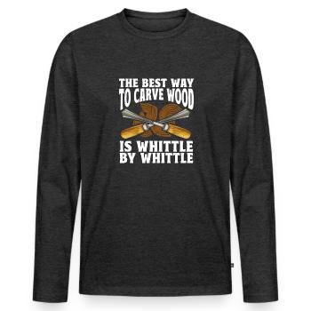 Woodworking carving carpenter - Men's Premium Organic Long Sleeve Shirt - heather anthracite - Front - Nico (187cm)