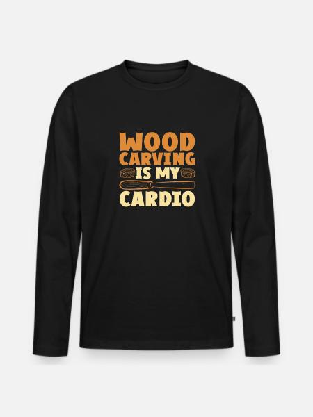 Woodworking carving carpenter - Men's Premium Organic Long Sleeve Shirt - black