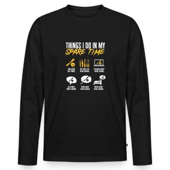 Holzbearbeitung Schnitzerei Schreiner - Männer Premium Bio Langarmshirt - Schwarz - Vorne - Nico (187cm)