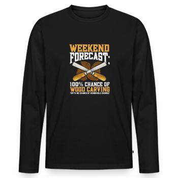Holzbearbeitung Schnitzerei Schreiner - Männer Premium Bio Langarmshirt - Schwarz - Vorne - Nico (187cm)