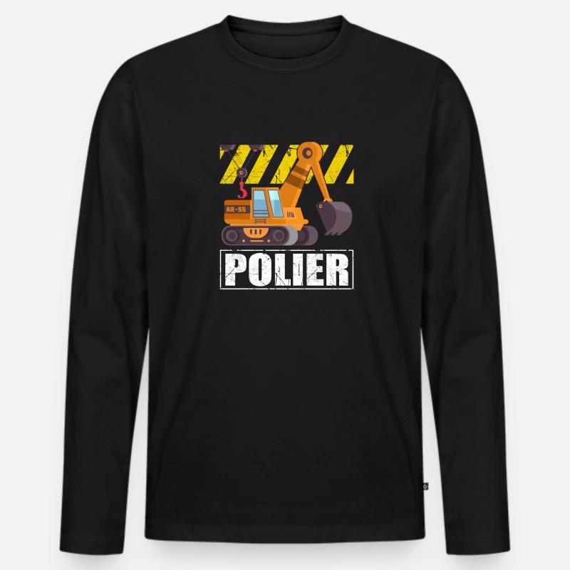 Polier Geschenkidee Baustelle - Männer Premium Bio Langarmshirt - Schwarz