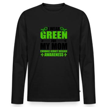 Je porte du vert pour les maladies chroniques de ma mère - T-shirt manches longues Premium bio Homme - noir - Devant - Nico (187cm)