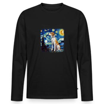 Beagle Van gogh starry night - Men's Premium Organic Long Sleeve Shirt - black - Front - Nico (187cm)