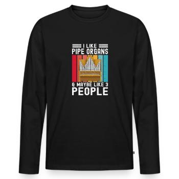 Orgelspieler Organist Kirchenorganist Orgel - Männer Premium Bio Langarmshirt - Schwarz - Vorne - Nico (187cm)