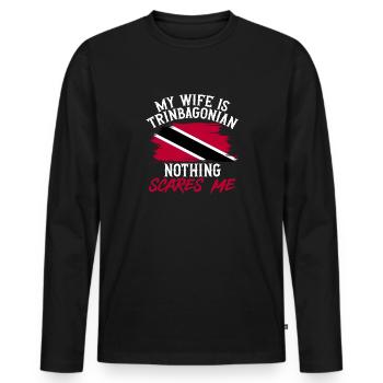 Trinidad and Tobago flag - Men's Premium Organic Long Sleeve Shirt - black - Front - Nico (187cm)