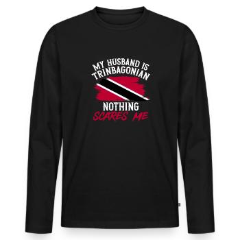 Trinidad und Tobago Flagge - Männer Premium Bio Langarmshirt - Schwarz - Vorne - Nico (187cm)