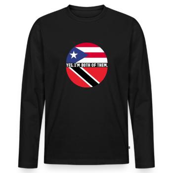 Trinidad and Tobago flag - Men's Premium Organic Long Sleeve Shirt - black - Front - Nico (187cm)