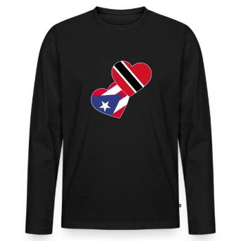 Trinidad and Tobago flag - Men's Premium Organic Long Sleeve Shirt - black - Front - Nico (187cm)