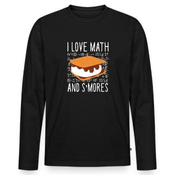 Camping School Kids Marshmallow I Love Math And Sm - Männer Premium Bio Langarmshirt - Schwarz - Vorne - Nico (187cm)
