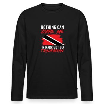 Drapeau de Trinité-et-Tobago - T-shirt manches longues Premium bio Homme - noir - Devant - Nico (187cm)