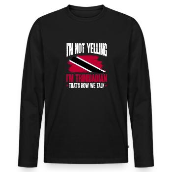 Drapeau de Trinité-et-Tobago - T-shirt manches longues Premium bio Homme - noir - Devant - Nico (187cm)