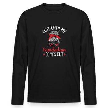 Trinidad und Tobago Flagge - Männer Premium Bio Langarmshirt - Schwarz - Vorne - Nico (187cm)