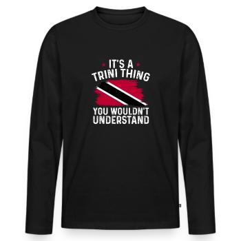 Trinidad and Tobago flag - Men's Premium Organic Long Sleeve Shirt - black - Front - Nico (187cm)