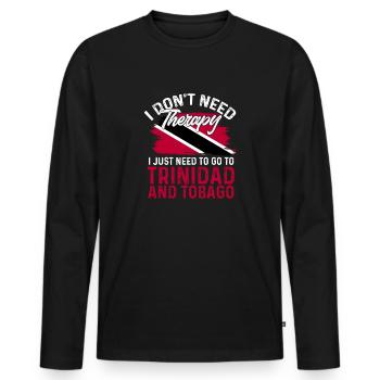 Drapeau de Trinité-et-Tobago - T-shirt manches longues Premium bio Homme - noir - Devant - Nico (187cm)