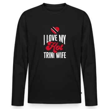 Drapeau de Trinité-et-Tobago - T-shirt manches longues Premium bio Homme - noir - Devant - Nico (187cm)