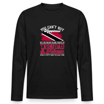 Trinidad and Tobago flag - Men's Premium Organic Long Sleeve Shirt - black - Front - Nico (187cm)
