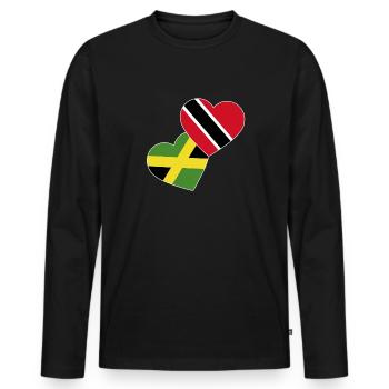 Trinidad and Tobago flag - Men's Premium Organic Long Sleeve Shirt - black - Front - Nico (187cm)