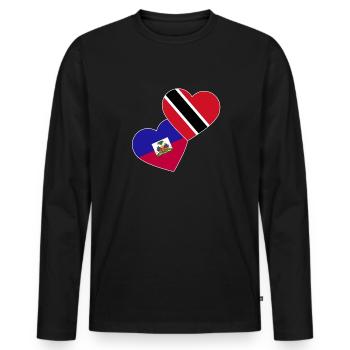 Trinidad and Tobago flag - Men's Premium Organic Long Sleeve Shirt - black - Front - Nico (187cm)