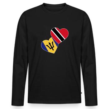 Trinidad und Tobago Flagge - Männer Premium Bio Langarmshirt - Schwarz - Vorne - Nico (187cm)