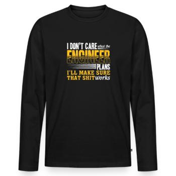 I'll make the shit work - Men's Premium Organic Long Sleeve Shirt - black - Front - Nico (187cm)