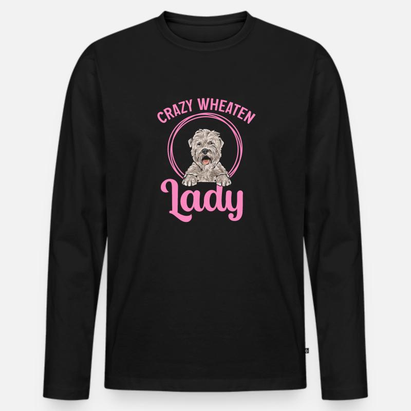 Irish Soft Coated Wheaten Terrier - Männer Premium Bio Langarmshirt - Schwarz
