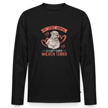 Terrier irlandais à enrobage doux - T-shirt manches longues Premium bio Homme - noir - Devant - Nico (187cm)