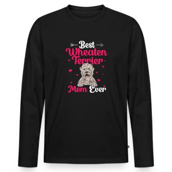 Terrier irlandais à enrobage doux - T-shirt manches longues Premium bio Homme - noir - Devant - Nico (187cm)