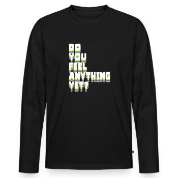 Ressentez-vous encore quelque chose - T-shirt manches longues Premium bio Homme - noir - Devant - Nico (187cm)