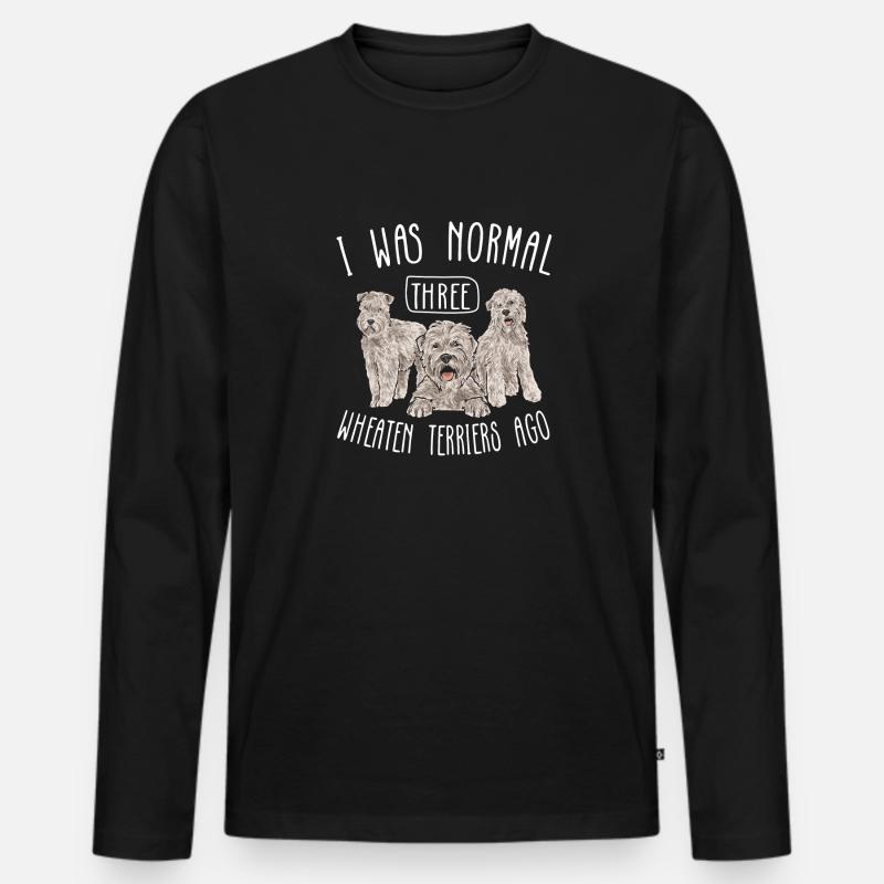 Irish Soft Coated Wheaten Terrier - Männer Premium Bio Langarmshirt - Schwarz