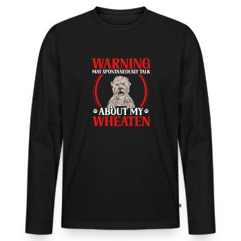 Terrier irlandais à enrobage doux - T-shirt manches longues Premium bio Homme - noir - Devant - Nico (187cm)