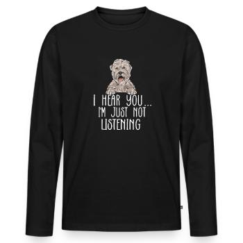 Irish Soft Coated Wheaten Terrier - Männer Premium Bio Langarmshirt - Schwarz - Vorne - Nico (187cm)